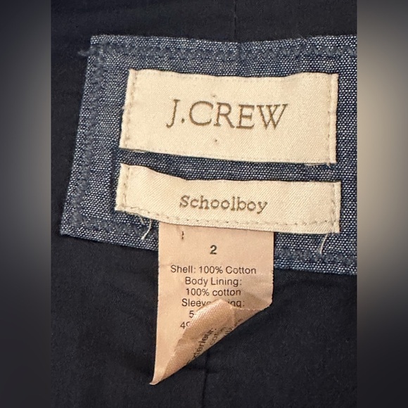 J. Crew classic preppy cotton chambray single-breasted 'Schoolboy' blazer Size 2 - Picture 10 of 10
